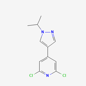 molecular formula C11H11Cl2N3 B8429380 2,6-Dichloro-4-(1-isopropyl-1H-pyrazol-4-yl)pyridine 