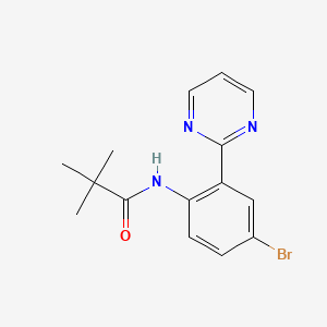 molecular formula C15H16BrN3O B8429425 N-(4-bromo-2-pyrimidin-2-yl-phenyl)-2,2-dimethyl-propionamide 