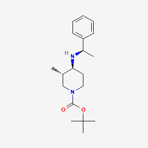 molecular formula C19H30N2O2 B8429446 tert-Butyl(3S,4S)-3-methyl-4-(((R)-1-phenylethyl)amino)piperidine-1-carboxylate 