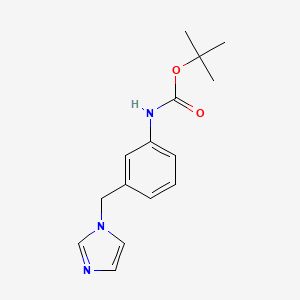 molecular formula C15H19N3O2 B8429451 1-(1H-imidazol-1-yl)-1-[3-[(tert-butoxycarbonyl)amino]phenyl]-methane 