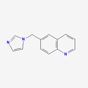 molecular formula C13H11N3 B8429461 6-[(1H-Imidazol-1-YL)methyl]quinoline 