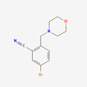 molecular formula C12H13BrN2O B8429514 5-Bromo-2-(morpholinomethyl)benzonitrile 