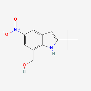 molecular formula C13H16N2O3 B8429577 (2-tert-butyl-5-nitro-1H-indol-7-yl)methanol 