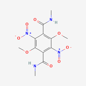 molecular formula C12H14N4O8 B8429592 3,6-Bis(methylcarbamyl)-1,4-dimethoxy-2,5-dinitrobenzene 