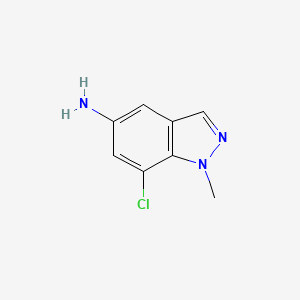 molecular formula C8H8ClN3 B8429606 7-Chloro-1-methyl-1H-indazol-5-amine 