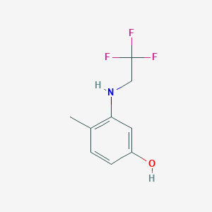 molecular formula C9H10F3NO B8429621 3-Trifluoroethylamino-4-methylphenol 