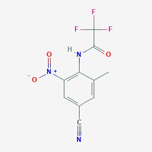 molecular formula C10H6F3N3O3 B8429675 n-(4-Cyano-2-methyl-6-nitro-phenyl)-2,2,2 trifluoro-acetamide 