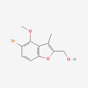 molecular formula C11H11BrO3 B8429708 (5-Bromo-4-methoxy-3-methyl-benzofuran-2-yl)-methanol 