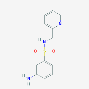 molecular formula C12H13N3O2S B8429734 3-Amino-N-pyridin-2-ylmethyl-benzenesulfonamide 