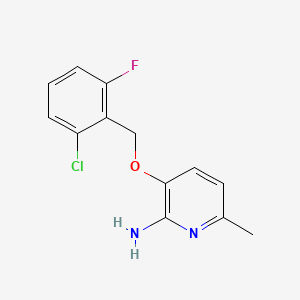 molecular formula C13H12ClFN2O B8429742 2-Amino-3-(2-chloro-6-fluorobenzyloxy)-6-methylpyridine 