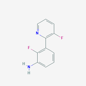 molecular formula C11H8F2N2 B8429749 2-Fluoro-3-(3-fluoro-pyridin-2-yl)-phenylamine 