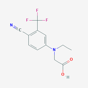 molecular formula C12H11F3N2O2 B8429828 N-[4-cyano-3-(trifluoromethyl)phenyl]-N-ethylglycine 