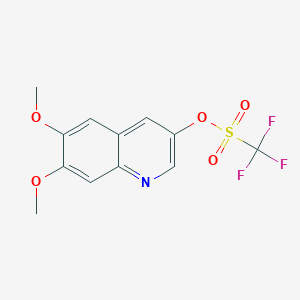molecular formula C12H10F3NO5S B8429831 6,7-Dimethoxyquinolin-3-yl trifluoromethanesulfonate 