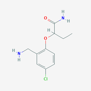 molecular formula C11H15ClN2O2 B8429883 Ethyl-2-Aminomethyl-4-Chlorophenoxyacetamide 