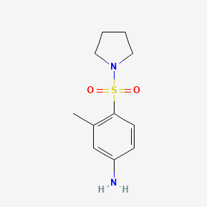 molecular formula C11H16N2O2S B8429888 3-Methyl-4-(pyrrolidine-1-sulphonyl)-phenylamine 