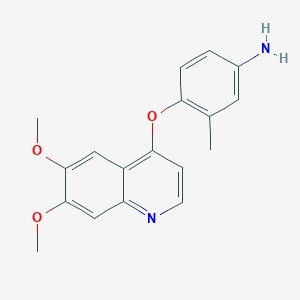 molecular formula C18H18N2O3 B8429914 4-[(6,7-Dimethoxy-4-quinolyl)oxy]-3-methyl-aniline 