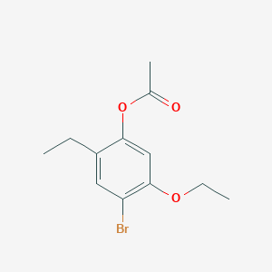 molecular formula C12H15BrO3 B8429941 Acetic acid 4-bromo-5-ethoxy-2-ethyl-phenyl ester 