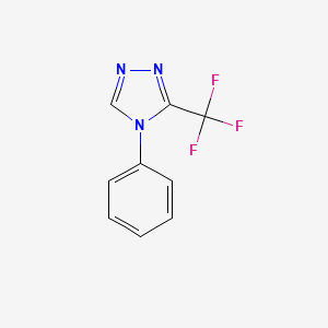 molecular formula C9H6F3N3 B8429946 4-Phenyl-3-trifluoromethyl-1,2,4-triazole 