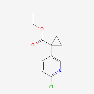molecular formula C11H12ClNO2 B8430023 Ethyl 1-(6-chloropyridin-3-yl)cyclopropanecarboxylate 
