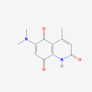 molecular formula C12H12N2O3 B8430041 6-dimethylamino-4-methyl-1H-quinoline-2,5,8-trione 