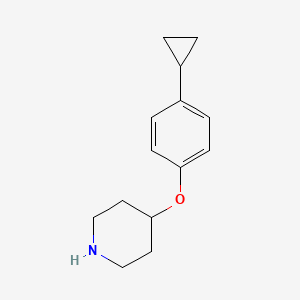 molecular formula C14H19NO B8430049 4-(4-Cyclopropylphenoxy)piperidine 