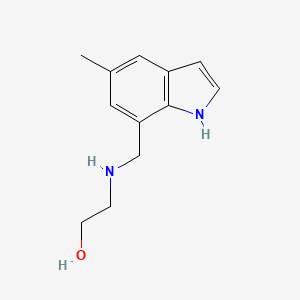 molecular formula C12H16N2O B8430119 N-[2-hydroxyeth-1-yl] (5-Methyl-1H-indol-7-yl)methylamine 