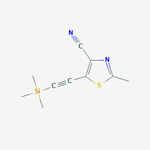 molecular formula C10H12N2SSi B8430147 2-Methyl-5-trimethylsilanylethynyl-thiazole-4-carbonitrile 