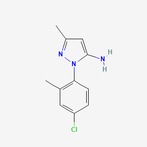molecular formula C11H12ClN3 B8430188 5-Amino-3-methyl-1-(4-chloro-2-methylphenyl) pyrazole 