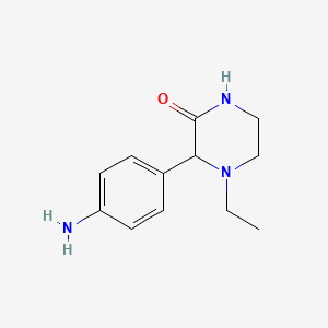 molecular formula C12H17N3O B8430194 3-(4-Aminophenyl)-4-ethylpiperazin-2-one 