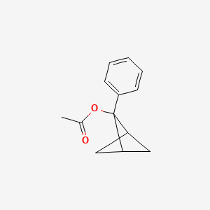 molecular formula C13H14O2 B8430284 2-Phenylbicyclo[1.1.1]pentan-2-yl acetate 