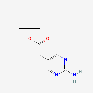 molecular formula C10H15N3O2 B8430305 Tert-butyl (2-aminopyrimidin-5-yl)acetate 