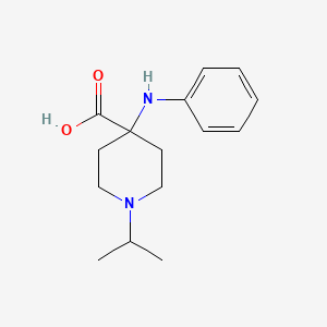 molecular formula C15H22N2O2 B8430358 1-(1-Methylethyl)-4-(phenylamino)-4-piperidinecarboxylic acid 