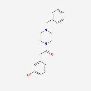 molecular formula C20H24N2O2 B8430542 1-[(3-Methoxyphenyl)acetyl]-4-(phenylmethyl)piperazine 