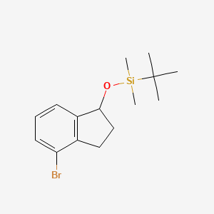 molecular formula C15H23BrOSi B8430598 (4-Bromo-indan-1-yloxy)-tert-butyl-dimethyl-silane 