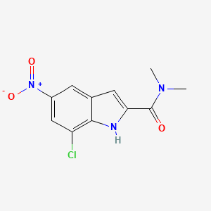 molecular formula C11H10ClN3O3 B8430616 7-chloro-5-nitro-1H-indole-2-carboxylic acid dimethylamide 