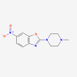 molecular formula C12H14N4O3 B8430630 2-(4-Methyl-1-piperazinyl)-6-nitrobenzoxazole 