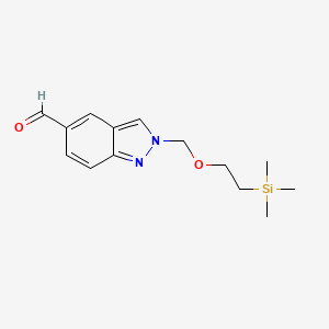 molecular formula C14H20N2O2Si B8430638 2-(2-Trimethylsilanyl-ethoxymethyl)-2H-indazole-5-carbaldehyde 
