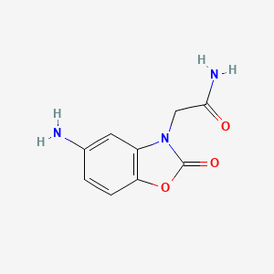 molecular formula C9H9N3O3 B8430689 2-(5-Amino-2-oxobenzo[d]oxazol-3(2h)-yl)acetamide 