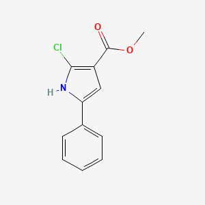 molecular formula C12H10ClNO2 B8430701 methyl 2-chloro-5-phenyl-1H-pyrrole-3-carboxylate 
