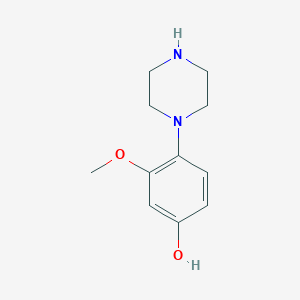 molecular formula C11H16N2O2 B8430717 3-Methoxy-4-(piperazin-1-yl)phenol 