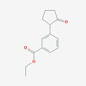 molecular formula C14H16O3 B8430783 Ethyl 3-(2-oxocyclopentyl)benzoate 