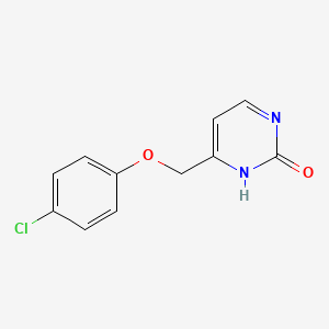 molecular formula C11H9ClN2O2 B8430850 4-((4-chlorophenoxy)methyl)pyrimidin-2(1H)-one 