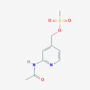 molecular formula C9H12N2O4S B8430876 2-Acetylamino-4-methanesulfonyloxymethylpyridine 