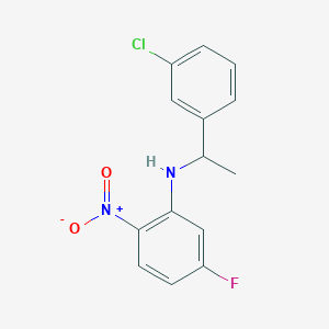 molecular formula C14H12ClFN2O2 B8430889 N-(1-(3-Chlorophenyl)ethyl)-5-fluoro-2-nitrobenzenamine 