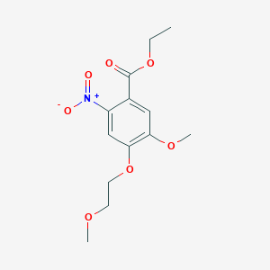 molecular formula C13H17NO7 B8430929 Ethyl 5-methoxy-4-(2-methoxyethoxy)-2-nitrobenzoate 