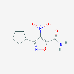 3-Cyclopentyl-4-nitro-isoxazole-5-carboxamide