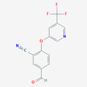 Benzonitrile, 5-formyl-2-[[5-(trifluoromethyl)-3-pyridinyl]oxy]-