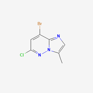 molecular formula C7H5BrClN3 B8431040 8-Bromo-6-chloro-3-methylimidazo[1,2-b]pyridazine 