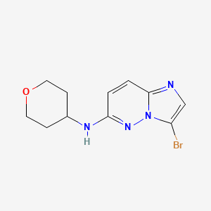 molecular formula C11H13BrN4O B8431043 3-bromo-N-(tetrahydro-pyran-4-yl)imidazo[1,2-b]pyridazin-6-amine CAS No. 1012343-73-5