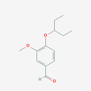 molecular formula C13H18O3 B8431056 3-Methoxy-4-(pent-3-yloxy)benzaldehyde 